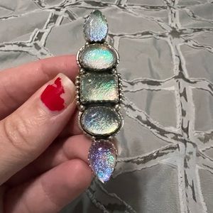 Krush kandy Sterling silver glitter stone ring